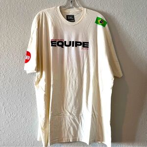 Gracie Barra Equipe Cream Blue T shirt Size 3 XL